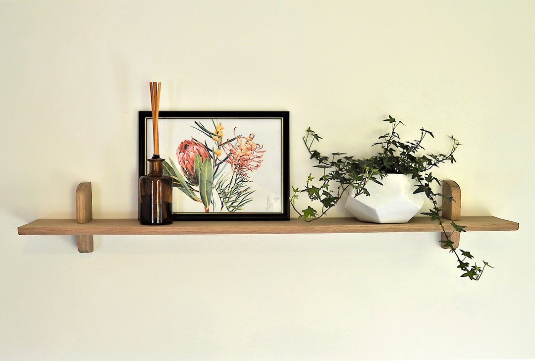 Single Wall Mounted Oak Shelf/wall Mounted Bookshelf/shelf and Etsy