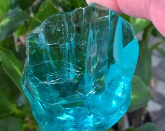 Cristal Andara Monatómico Aura de Ángel Cian Raro, 118,5 g, Colección Naea de High Sierra, Piedra de Altar de Meditación Bicolor Azul Aguamarina