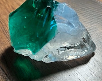 Rare Bicolor Emerald Andara Crystal 90.7g High Sierra Naea Collection Cosmic Ice Base Green Collector Display Specimen