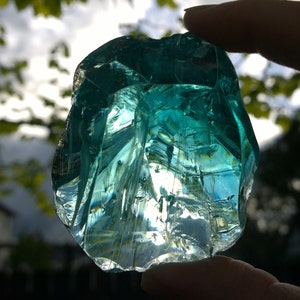 New - Rare Gem Bicolor Angel Aura Cyan Angeles/Earth Shaman Monatomic Andara Crystal 118.5 g.
