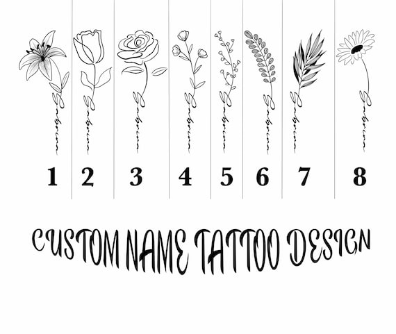 Buy Digital Print Custom Name Tattoo Design Custom Flower Tattoo Online in India - Etsy Buy Digital Print Custom Name Tattoo Design Custom Flower Tattoo Online in India - Etsy