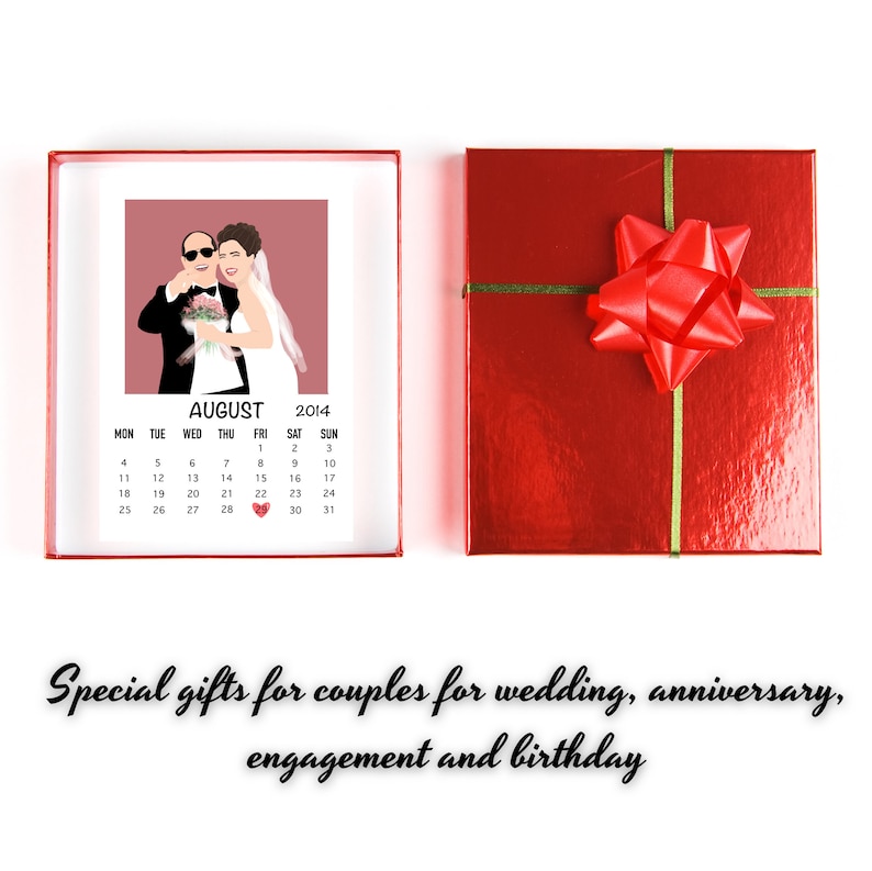 Wall Calendar Couple Portrait Save the Date Bride and Etsy
