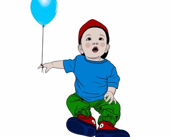 Regalo per neonato,Regalo per mamma,Regalo personalizzato,Ritratto da foto,Ritratto di famiglia,Ritratto personalizzato, Regalo amico