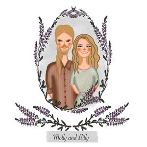 Custom Couple Portrait, Couple Illustration, Digital Portrait, Family Portrait, Anniversary Gift, Wedding Portrait, Portrait From Photo.