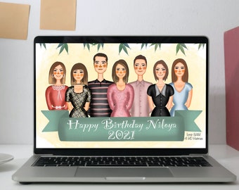 Ritratto di famiglia, Regalo personalizzato, Ritratto personalizzato, Regalo di anniversario, Regalo di fidanzamento, Regalo personalizzato