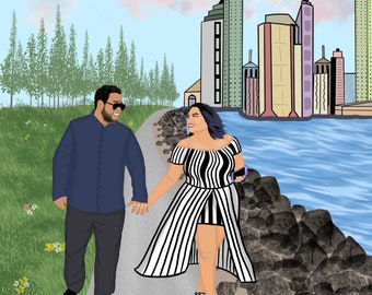 Ritratto di coppia, Regalo di coppia, Regalo di nozze, Ritratto di famiglia, Regalo personalizzato, Regalo di anniversario