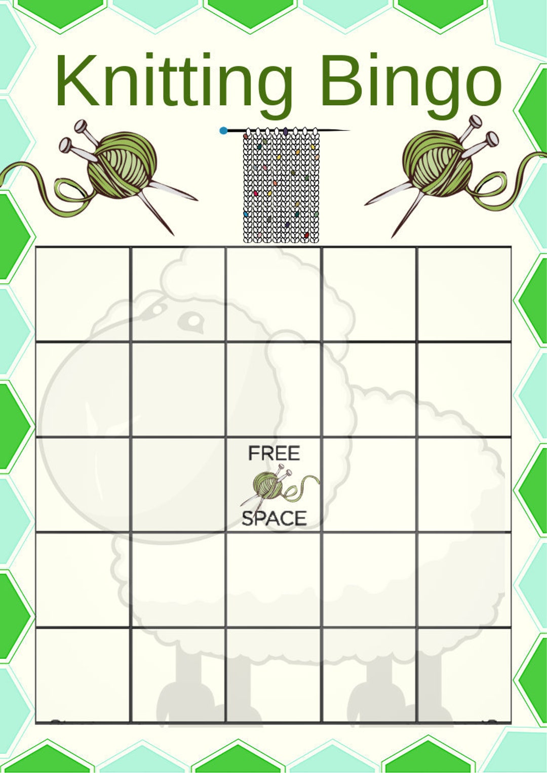 Colorful Knitting/crochet Bingo Printable Etsy