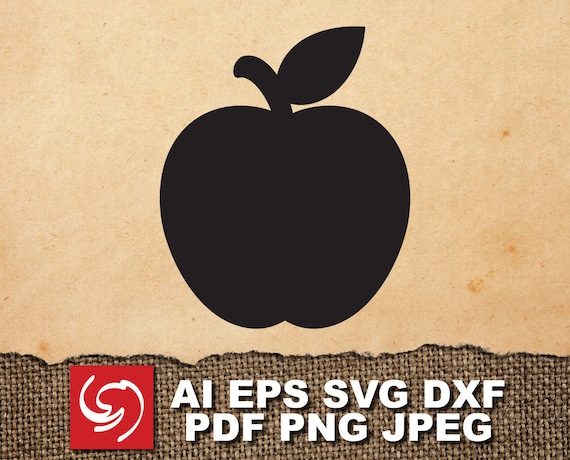Download Download Apple Fruit School Print Silhouette Shape Ai Etsy