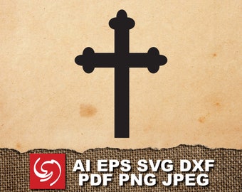 DOWNLOAD - Cross Christian Jesus Print Silhouette Shape - ai, eps, dxf, svg, pdf, jpeg, png