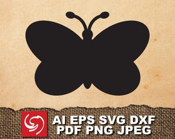 PNG SVG File Butterfly Bug Insect Silhouette Shape Clipart Illustration Logo
