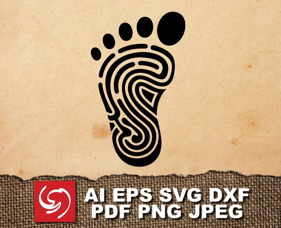 PNG SVG File Foot Print Footprint Barefoot Maze Labyrinth Puzzle Sign ...