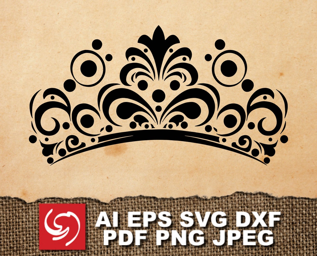SVG Crown Tiara Prince Princess King Queen Royal Print Silhouette Shape ...