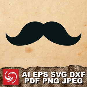 SVG Mustache Men Hair Silhouette Shape