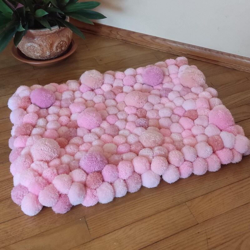 Pom Pom Rug - Etsy UK