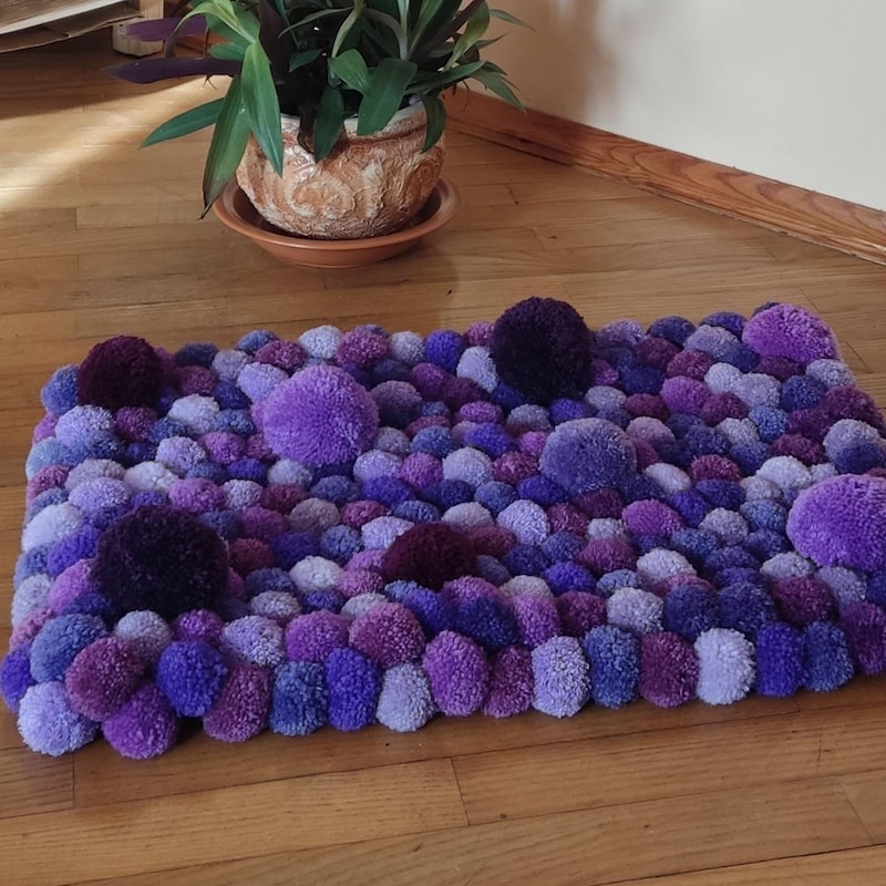 Pom Pom Rug - Etsy UK
