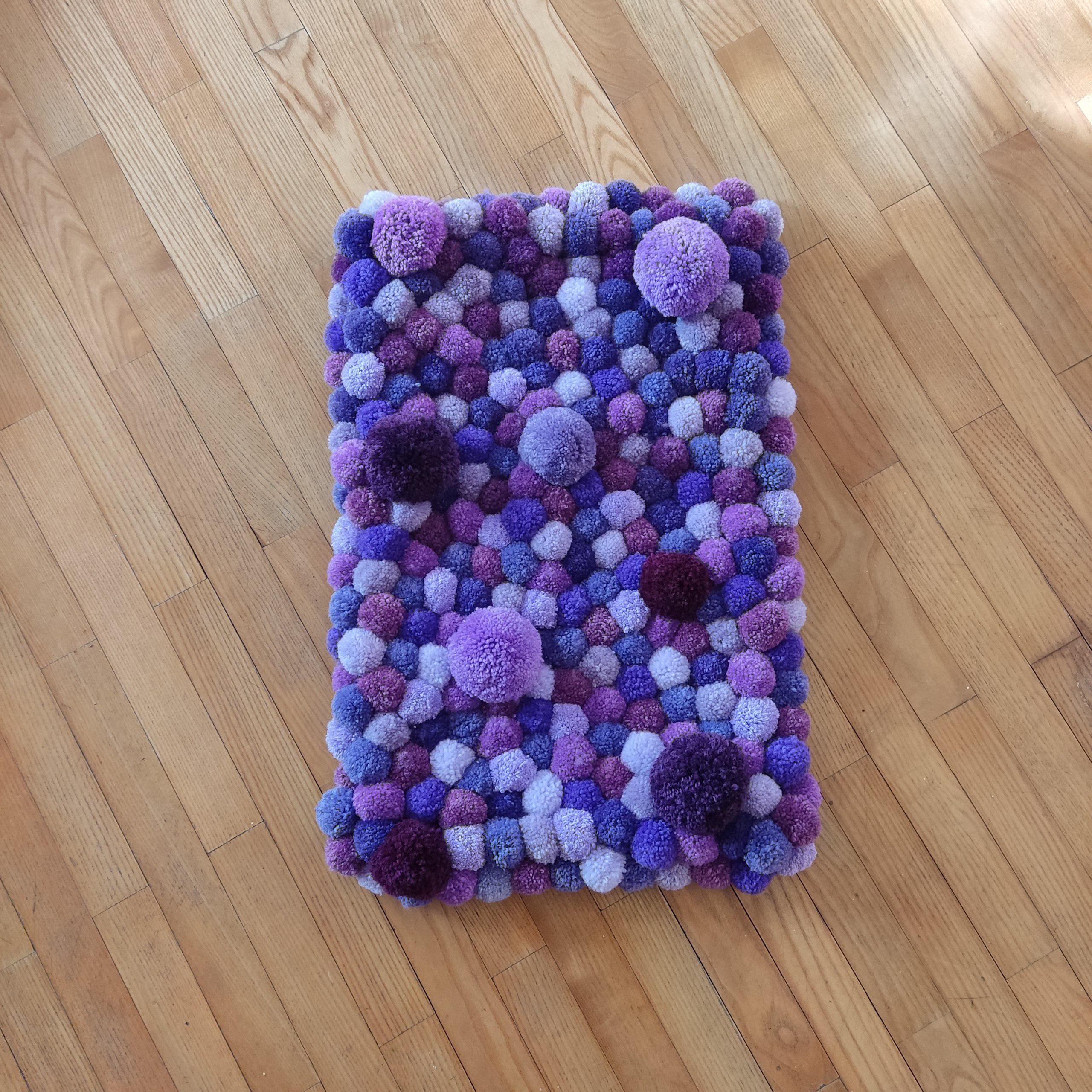 Large Handmade Pompom Rugs on Canvas Colorful Pom Poms Mat Cute Room ...