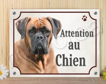 Sign/ad Retro Metal Plaque:Beware of the Dog Boxer