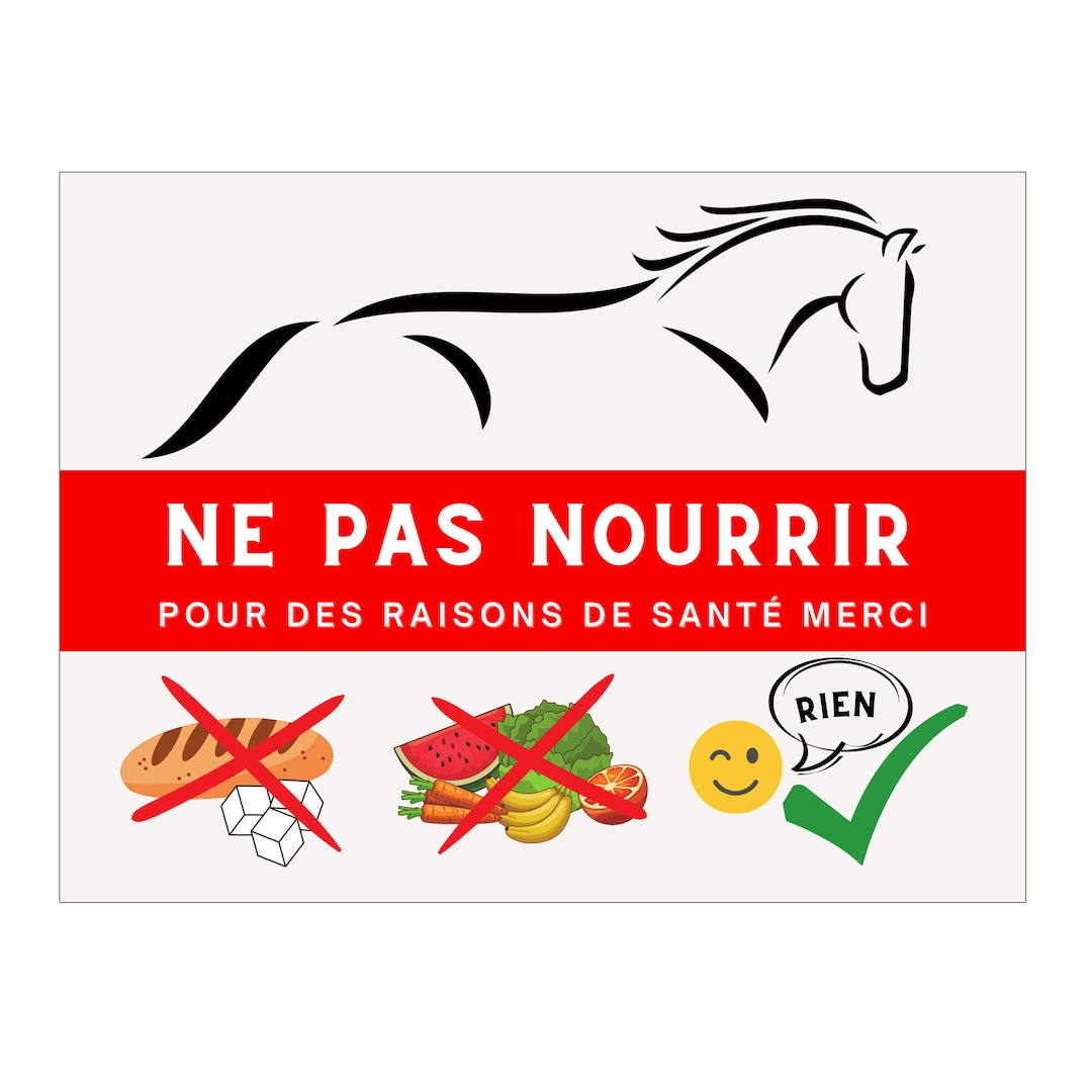 Chevaux Plaque ne pas Nourrir ni toucher panneau cheval pancarte de box bien-être main image 0