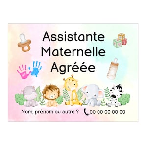 Plaque assistante maternelle agréée personnalisable pour boite aux