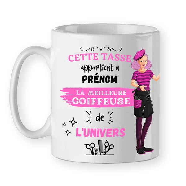 Mug meilleure coiffeuse de l'univers tasse personnalisé cadeau métier coiffure