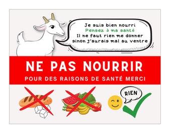 Plaque ne pas nourrir chèvre panneau de box et porte ne pas donner à manger aux animaux de la ferme pancarte aluminium