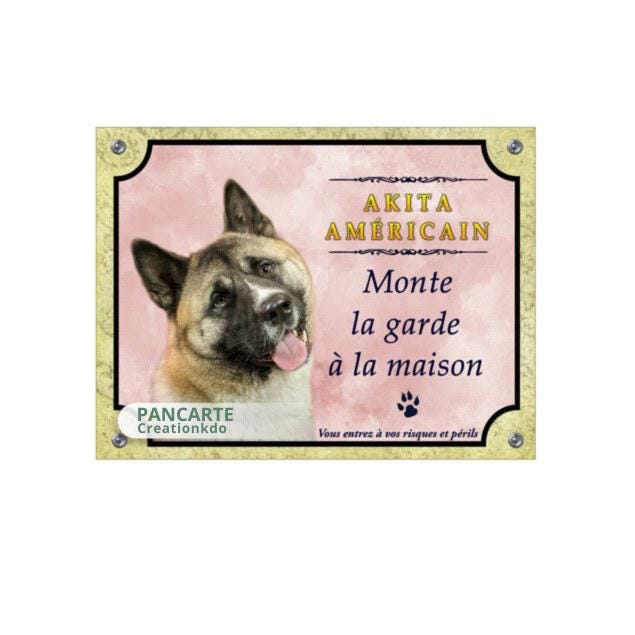 Plaque Chien En Métal 29 X 20 Cm Angles Arrondis Percée Aux 4 Coins Réf 39