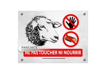 Pancarte Aluminium "Ne Pas Toucher Ni Nourrir Les ânes" - 15x20 Cm - Résiste Aux Intempéries
