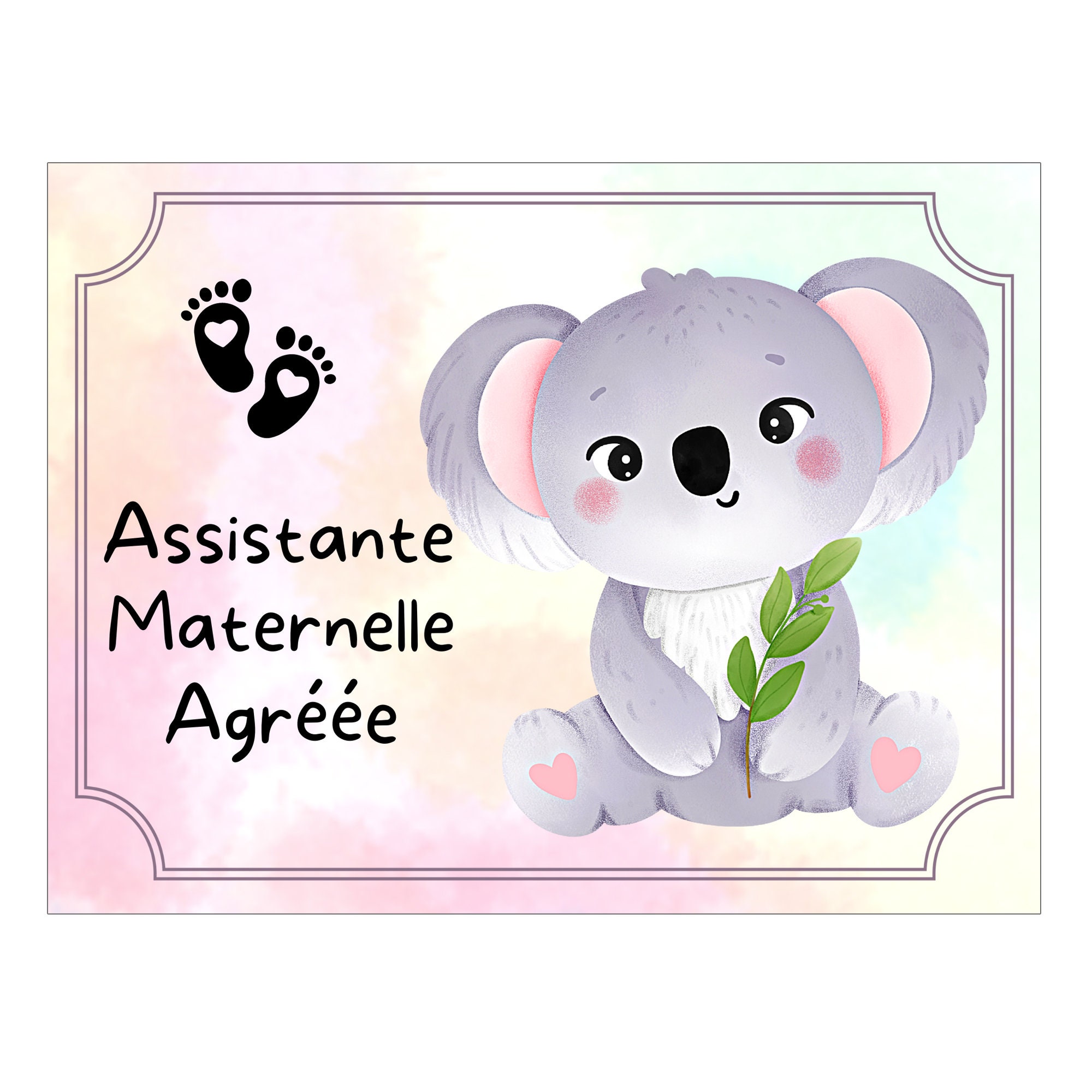 assistante maternelle affiche plaque