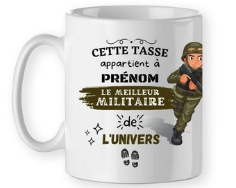 Mug tasse meilleur militaire de l'univers - modèle avec prénom personnalisé métier soldat armée masculin ou féminin