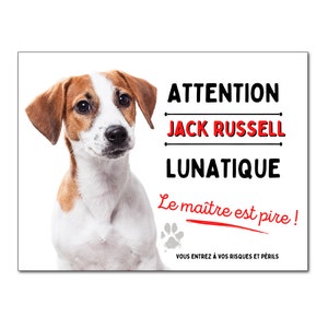 CARTELLO ATTENTI AL CANE IN PLASTICA JACK RUSSEL