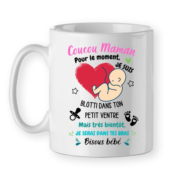 Mug future maman annonce grossesse bébé, cadeau tasse naissance idée fête des mères