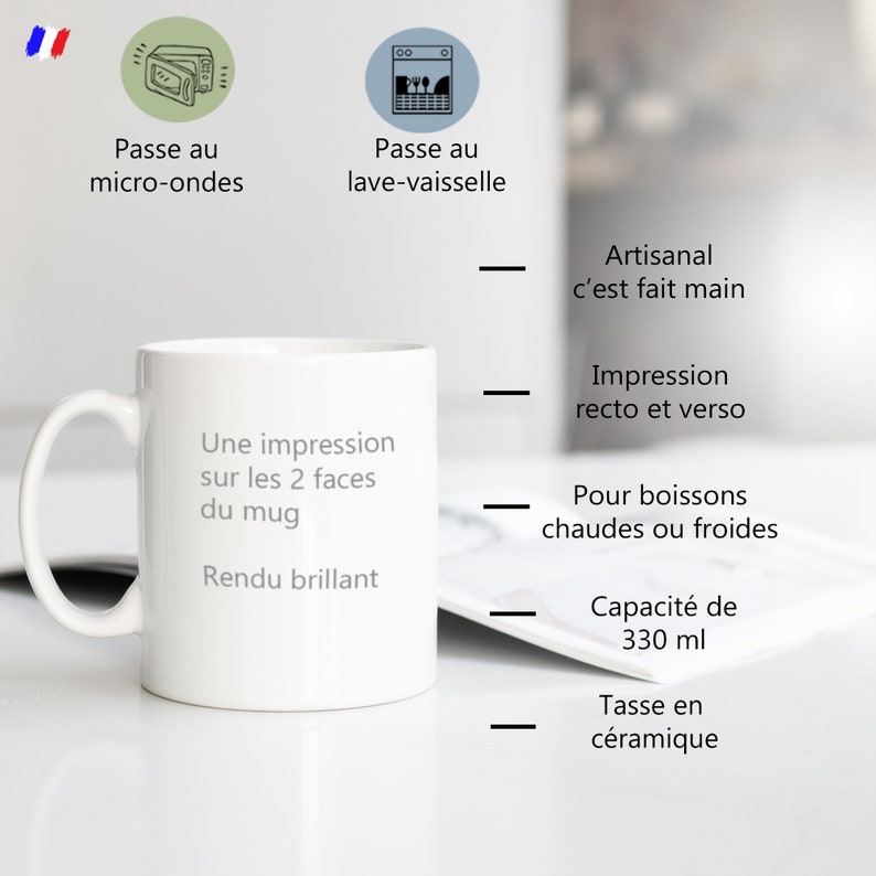 Mug pour les mamans grossesse, personnalisé échographie bébé, cadeau fête des mères, cadeau Noël ou anniversaire tasse naissance image 3