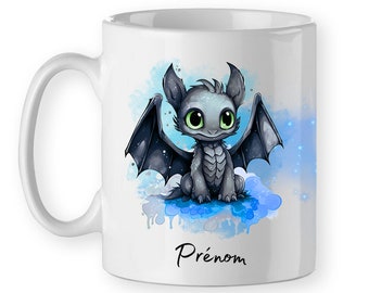 Tazza drago personalizzata con nome in ceramica, idea regalo