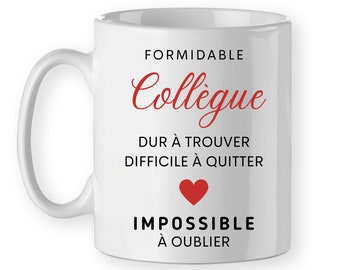 Mug tasse cadeau Formidable collègue impossible à oublier personnalisable prénom tasse cadeau