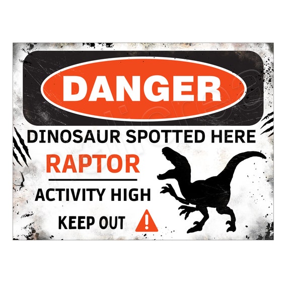 Placa de dinosaurio Peligro velociraptor Señal de advertencia - Etsy México Placa de dinosaurio Peligro velociraptor Señal de advertencia - Etsy México