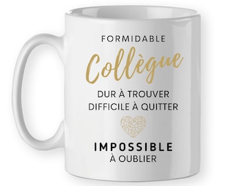 Mug "Formidable collègue" impossible à oublier ou "Formidable Prénom" personnalisé tasse cadeau