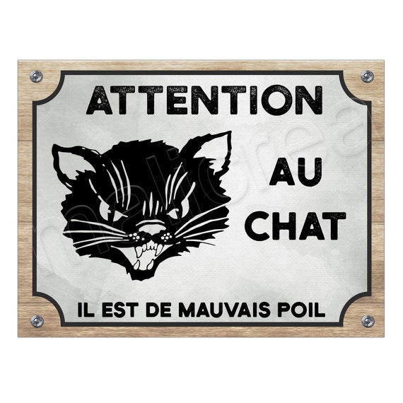 Plate Beware of the cat humor to date sign door panel and aluminum gate stands guard Plate Beware of the cat humor to date sign door panel and aluminum gate stands guard