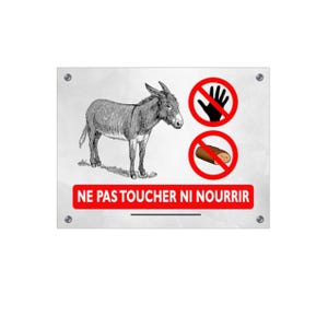 Plaque ne pas toucher ni nourrir les ânes pancarte de box écurie et porte ne pas donner à manger aux animaux 15x20