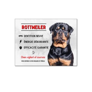 Plaque Humour Chien - Panneau 'Chihuahua Monte La Garde' - Décoration Extérieure Personnalisable - Aluminium