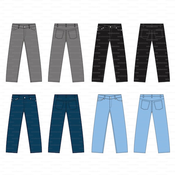 12 Template Illustrations of Slim Denim Pants epspngjpg - Etsy