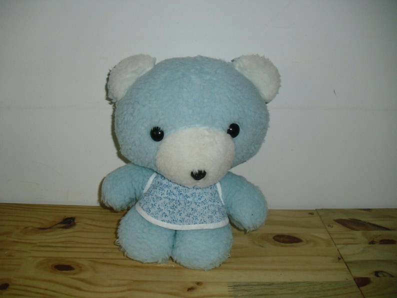 vintage blue teddy bear