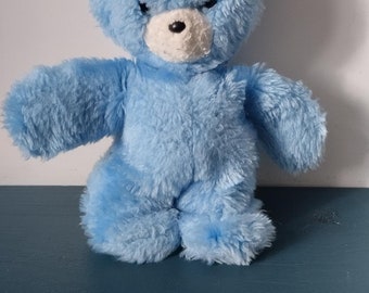 vintage doudou ours bleu vif Boulgom