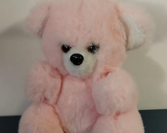 vintage peluche ours assis rose Bettela made in France