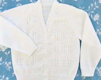 4 yr old Snow White little Girls Cardigan. Handmade Jumpers and Cardigans