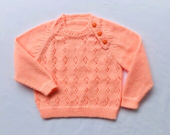 2 yr old Apricot little Girls Jumper. Handmade Cardigans and Jumpers