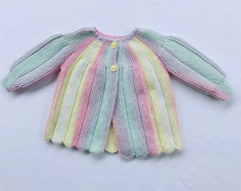 Baby coat in beautiful Rainbow colours. Handmade