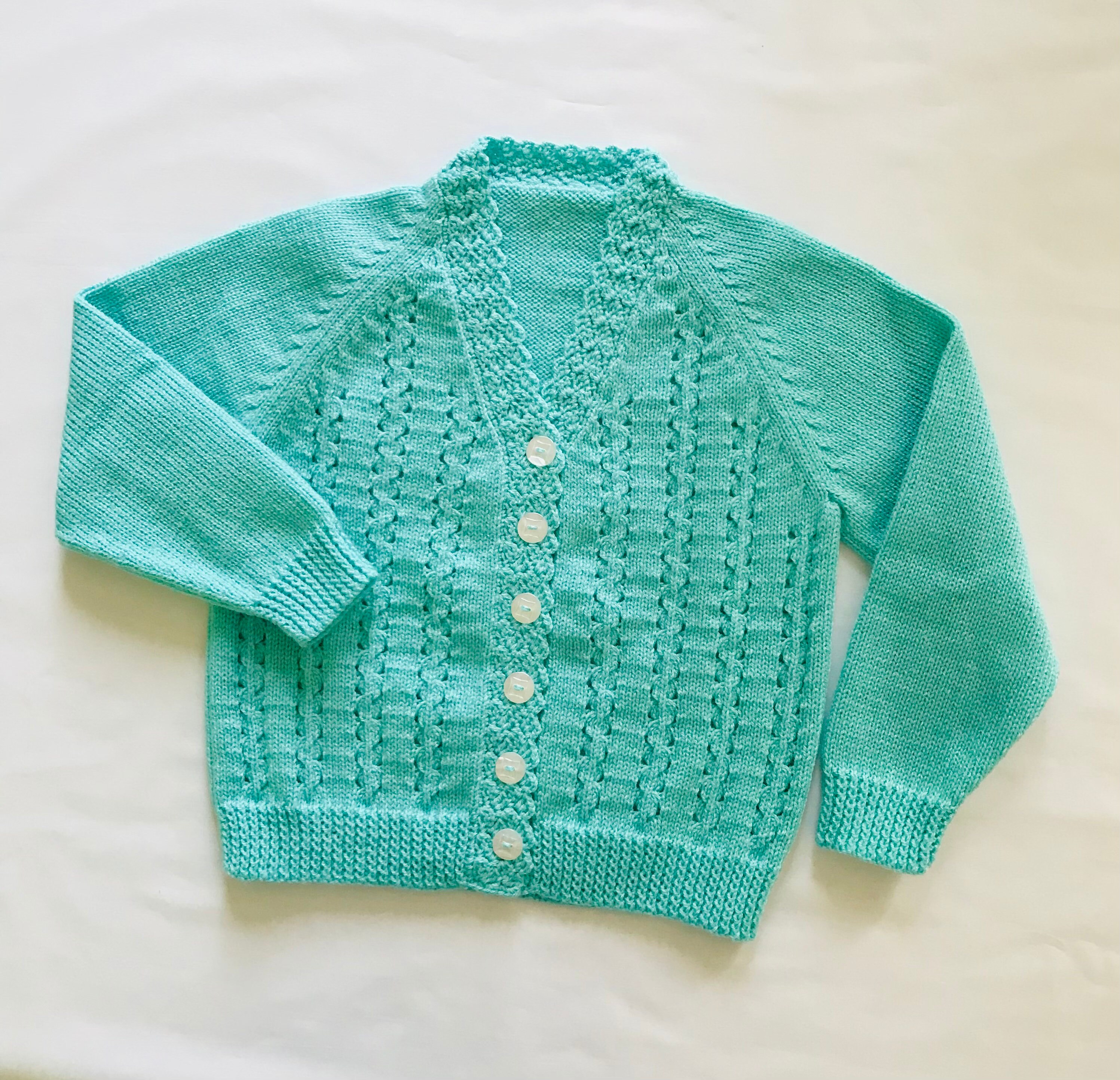Girls top turquoise cardigan