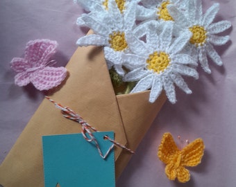 Crochet Daisy Bouquet. Birthday Gift. Handmade Crochet Flowers.  Artificial Flower Bouquet. Hospital Gift. Wedding Table Centre. Home Décor.