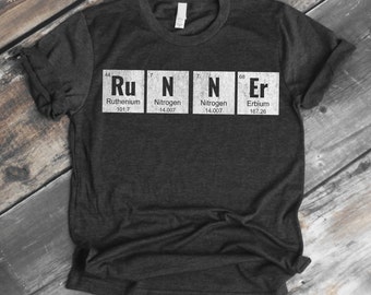 Runners Funny tee Running Marathon Periodic Table Science T-Shirt - Unisex tee for Men Women Trendy Shirt More Sizes and Colors