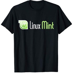 Peut inclure: T-shirt noir avec un logo Linux Mint vert et le texte "Linux Mint" en blanc.